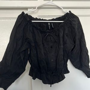 Zara xs soft black off the shoulder top